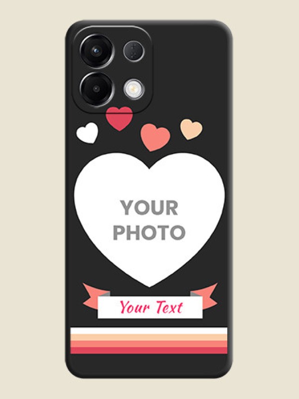 Custom Love Shaped Photo with Colorful Stripes On Space Black Custom Soft Matte Mobile Back Cover - Oppo K13 5G - alternate view