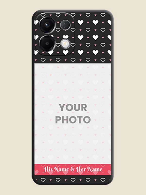 Custom White Color Love Symbols with Text Design on Photo On Space Black Custom Soft Matte Mobile Back Cover - Oppo K13 5G - alternate view
