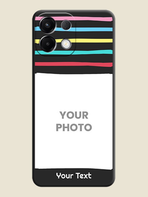 Custom Multicolor Lines with Image On Space Black Custom Soft Matte Mobile Back Cover - Oppo K13 5G - alternate view