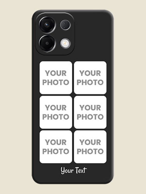 Custom Floral Art with 6 Image Holder on Photo On Space Black Custom Soft Matte Mobile Back Cover - Oppo K13 5G - alternate view