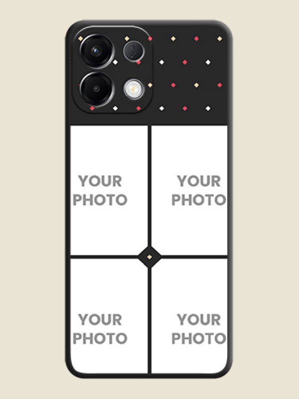 Custom Multicolor Dotted Pattern with 4 Image Holder On Space Black Custom Soft Matte Mobile Back Cover - Oppo K13 5G - alternate view