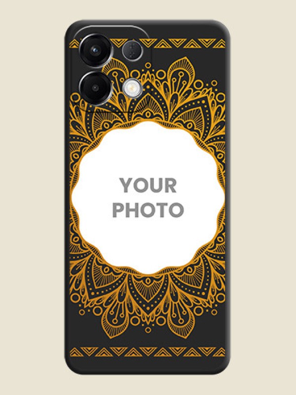 Custom Round Image with Floral Design On Space Black Custom Soft Matte Mobile Back Cover - Oppo K13 5G - alternate view
