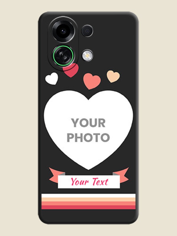 Custom Love Shaped Photo with Colorful Stripes On Space Black Custom Soft Matte Mobile Back Cover - Oppo K13 Turbo 5G - alternate view