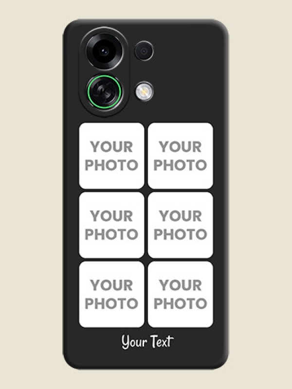 Custom Floral Art with 6 Image Holder on Photo On Space Black Custom Soft Matte Mobile Back Cover - Oppo K13 Turbo 5G - alternate view