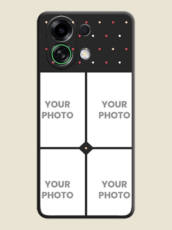 Custom Multicolor Dotted Pattern with 4 Image Holder On Space Black Custom Soft Matte Mobile Back Cover - Oppo K13 Turbo 5G - alternate view