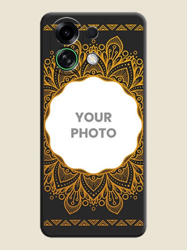 Custom Round Image with Floral Design On Space Black Custom Soft Matte Mobile Back Cover - Oppo K13 Turbo 5G - alternate view