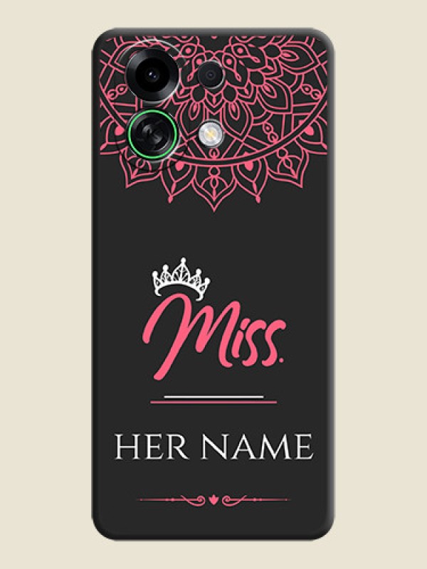 Custom Mrs Name with Floral Design On Space Black Custom Soft Matte Mobile Back Cover - Oppo K13 Turbo 5G - alternate view