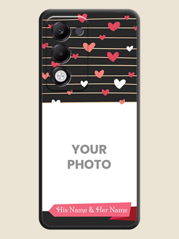 Custom Love Pattern with Name on Pink Ribbon on Photo On Space Black Custom Soft Matte Mobile Back Cover - Oppo k13x 5G - alternate view