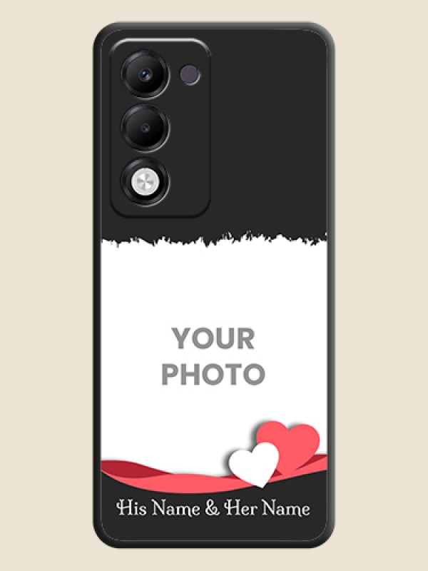 Custom Pin Color Love Shaped Ribbon Design with Text On Space Black Custom Soft Matte Mobile Back Cover - Oppo k13x 5G - alternate view