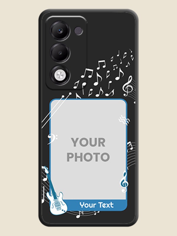Custom Musical Theme Design with Text on Photo On Space Black Custom Soft Matte Mobile Back Cover - Oppo k13x 5G - alternate view