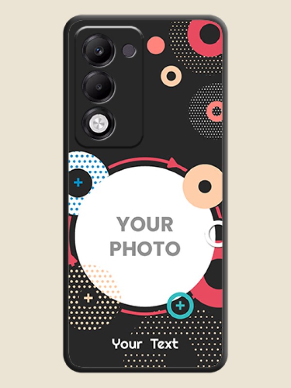 Custom Multicoloured Round Image On Space Black Custom Soft Matte Mobile Back Cover - Oppo k13x 5G - alternate view