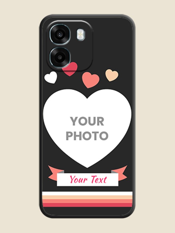 Custom Love Shaped Photo with Colorful Stripes On Space Black Custom Soft Matte Mobile Back Cover - Oppo K14 5G - alternate view