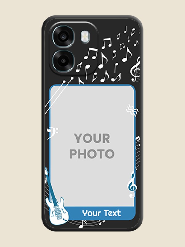 Custom Musical Theme Design with Text on Photo On Space Black Custom Soft Matte Mobile Back Cover - Oppo K14 5G - alternate view