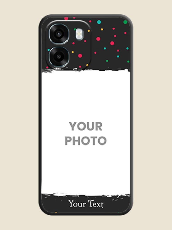 Custom Multicolor Dotted Pattern with Text On Space Black Custom Soft Matte Mobile Back Cover - Oppo K14 5G - alternate view