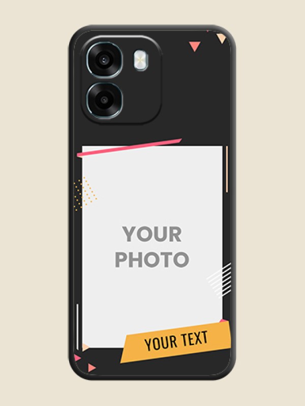 Custom Photo Frame with Triangle Small Dots on Photo On Space Black Custom Soft Matte Mobile Back Cover - Oppo K14 5G - alternate view