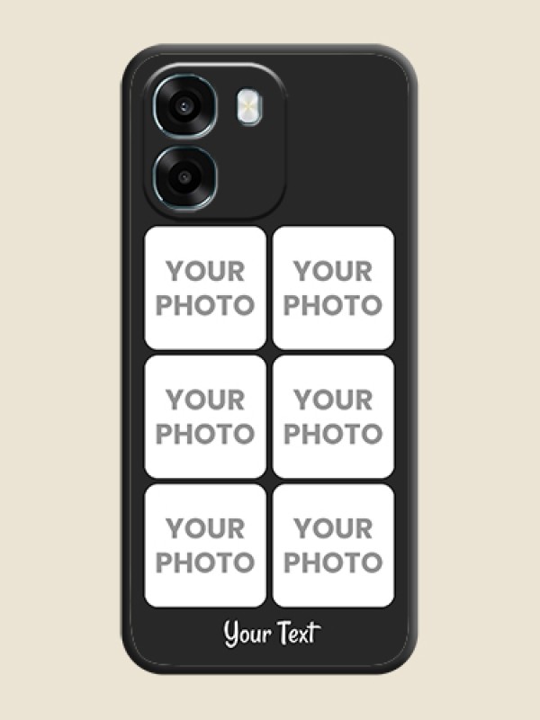 Custom Floral Art with 6 Image Holder on Photo On Space Black Custom Soft Matte Mobile Back Cover - Oppo K14 5G - alternate view