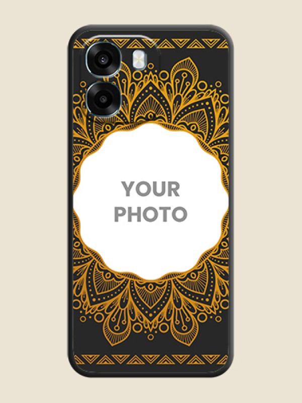 Custom Round Image with Floral Design On Space Black Custom Soft Matte Mobile Back Cover - Oppo K14 5G - alternate view