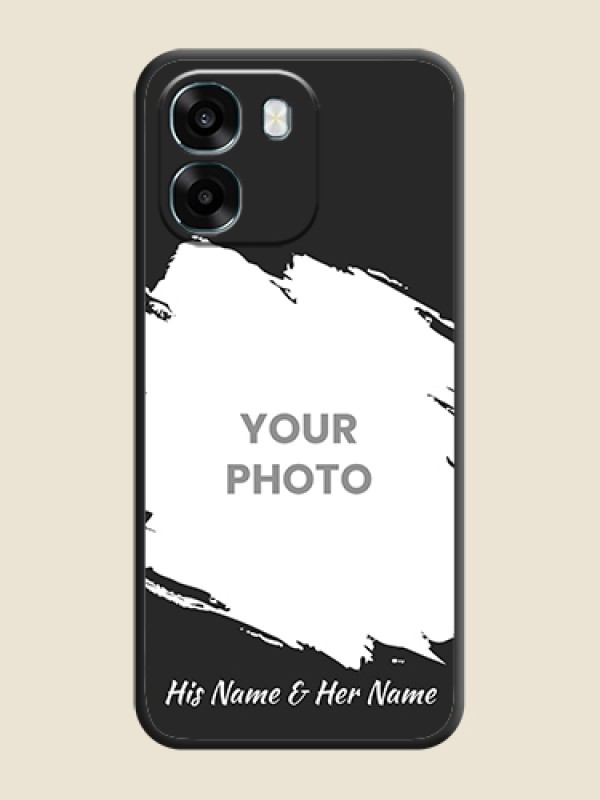 Custom Grunge Brush Strokes on Photo On Space Black Custom Soft Matte Mobile Back Cover - Oppo K14 5G - alternate view