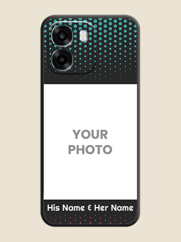 Custom Faded Dots with Grunge Photo Frame and Text On Space Black Custom Soft Matte Mobile Back Cover - Oppo K14 5G - alternate view