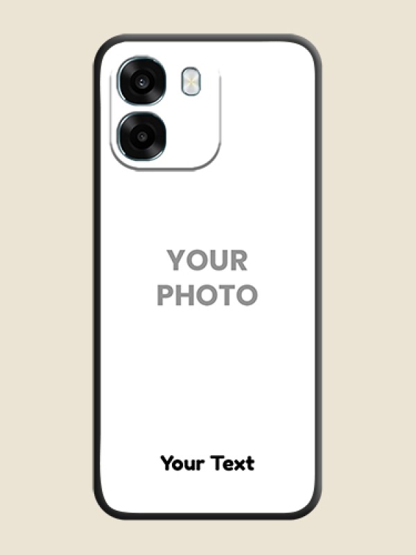 Custom Full Single Pic Upload With Text On Space Black Custom Soft Matte Mobile Back Cover - Oppo K14 5G - alternate view