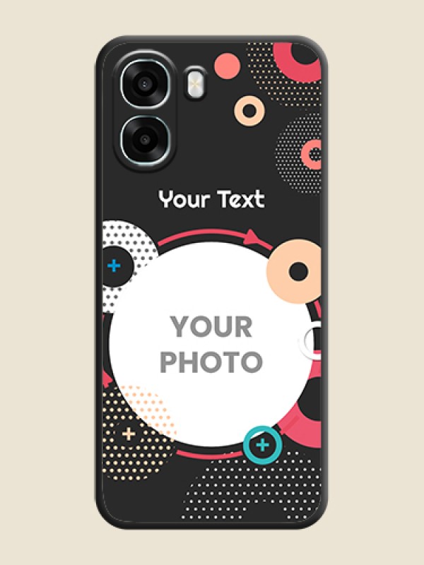 Custom Multicoloured Round Image On Space Black Custom Soft Matte Mobile Back Cover - Oppo K14x 5G - alternate view