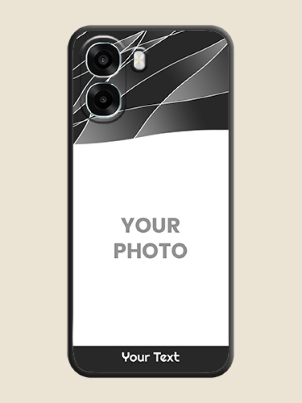 Custom Mixed Wave Lines on Photo On Space Black Custom Soft Matte Mobile Back Cover - Oppo K14x 5G - alternate view