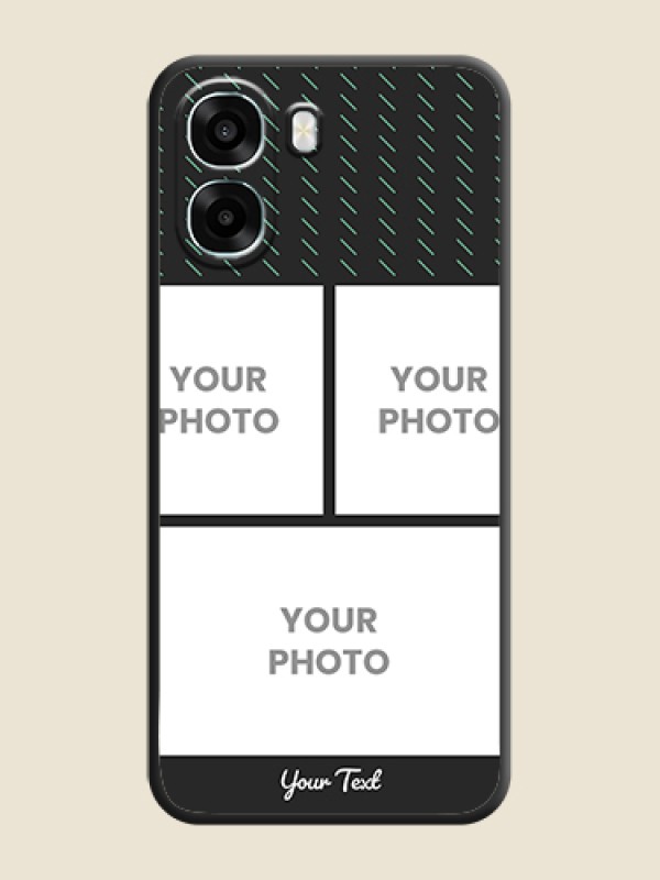 Custom Cross Dotted Pattern with 2 Image Holder On Space Black Custom Soft Matte Mobile Back Cover - Oppo K14x 5G - alternate view