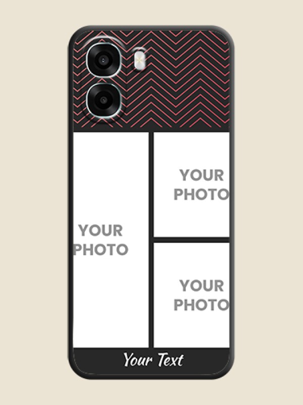 Custom Wave Pattern with 3 Image Holder On Space Black Custom Soft Matte Mobile Back Cover - Oppo K14x 5G - alternate view