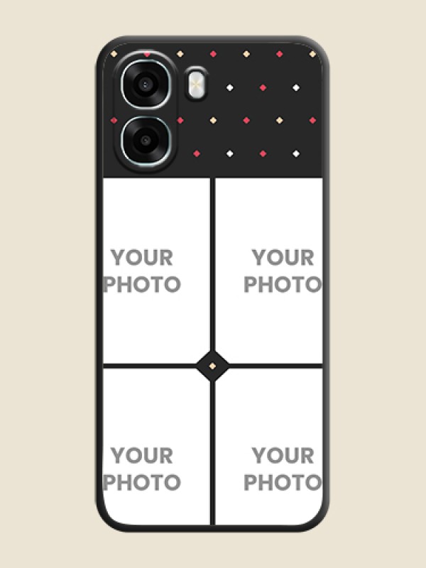 Custom Multicolor Dotted Pattern with 4 Image Holder On Space Black Custom Soft Matte Mobile Back Cover - Oppo K14x 5G - alternate view