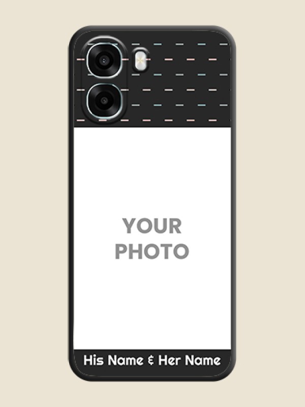 Custom Line Pattern Design with Text On Space Black Custom Soft Matte Mobile Back Cover - Oppo K14x 5G - alternate view