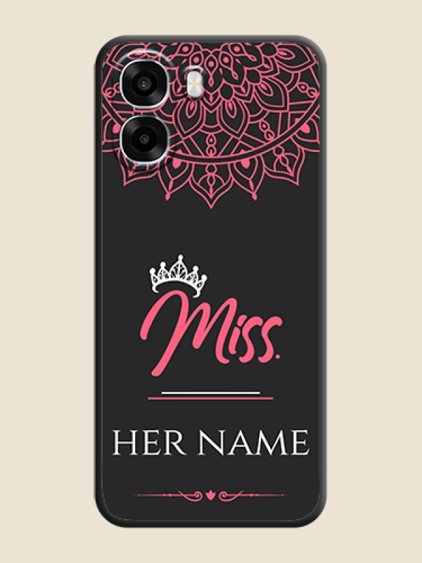 Custom Mrs Name with Floral Design On Space Black Custom Soft Matte Mobile Back Cover - Oppo K14x 5G - alternate view