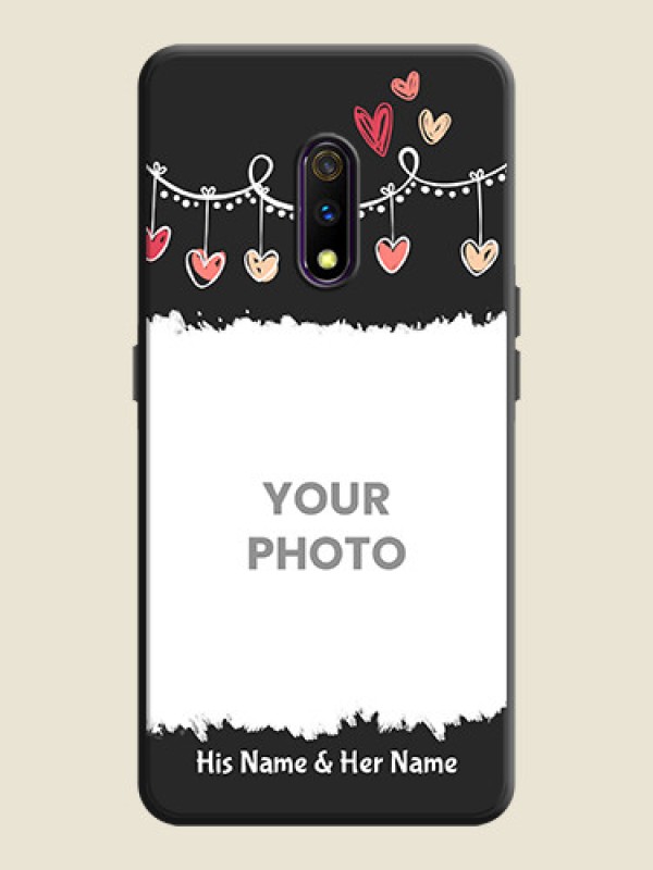 Custom Pink Love Hangings with Name on Space Black Custom Soft Matte Phone Cases - Oppo K3 - alternate view