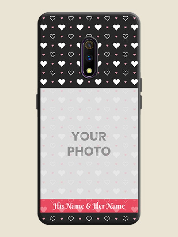 Custom White Color Love Symbols with Text Design on Photo on Space Black Soft Matte Phone Cover - Oppo K3 - alternate view