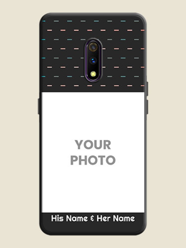 Custom Line Pattern Design with Text on Space Black Custom Soft Matte Phone Back Cover - Oppo K3 - alternate view
