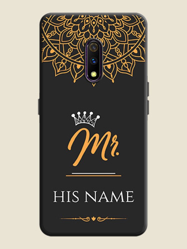 Custom Mr Name with Floral Design  on Personalised Space Black Soft Matte Cases - Oppo K3 - alternate view