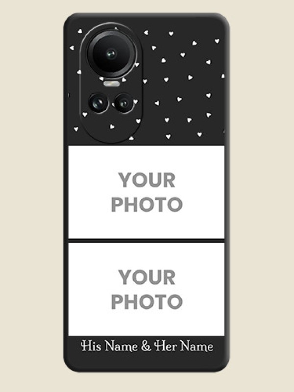 Custom Miniature Love Symbols with Name on Space Black Custom Soft Matte Back Cover - Reno 10 5G - alternate view