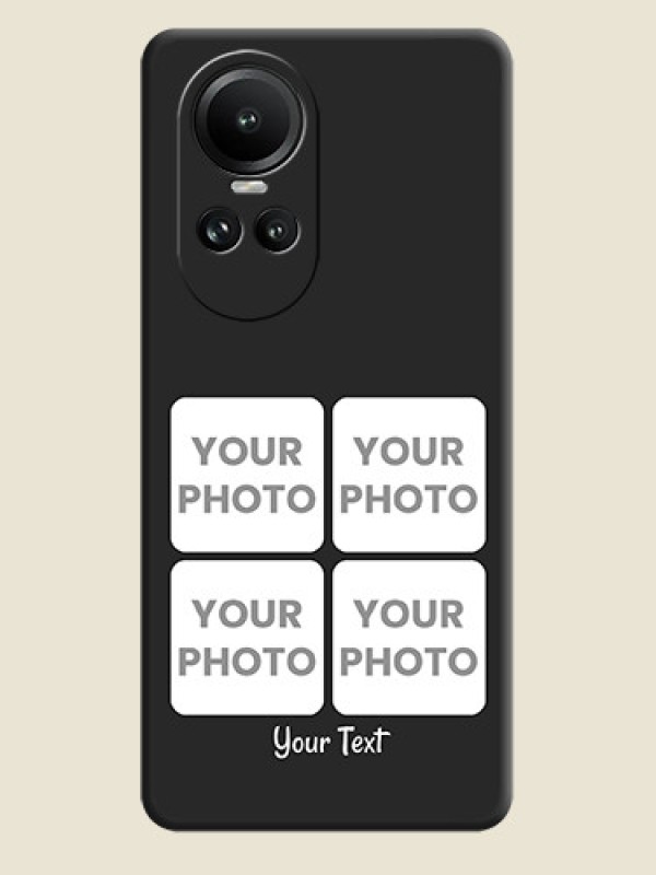 Custom Floral Art with 6 Image Holder - Photo on Space Black Soft Matte Mobile Case - Reno 10 5G - alternate view