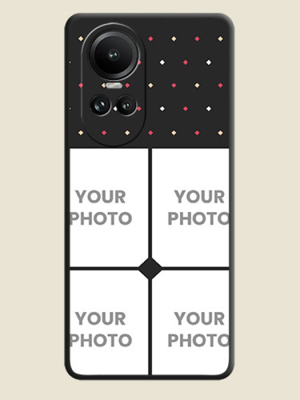Custom Multicolor Dotted Pattern with 4 Image Holder on Space Black Custom Soft Matte Phone Cases - Reno 10 5G - alternate view