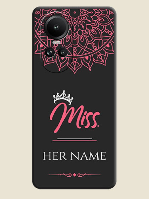 Custom Mrs Name with Floral Design on Space Black Personalized Soft Matte Phone Covers - Reno 10 5G - alternate view
