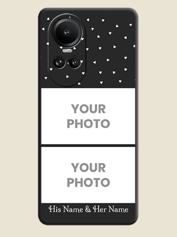 Custom Miniature Love Symbols with Name on Space Black Custom Soft Matte Back Cover - Reno 10 Pro 5G - alternate view