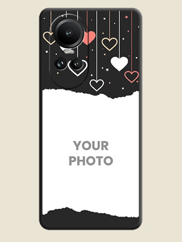 Custom Love Hangings with Splash Wave Picture on Space Black Custom Soft Matte Phone Back Cover - Reno 10 Pro 5G - alternate view