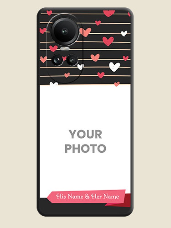 Custom Love Pattern with Name on Pink Ribbon - Photo on Space Black Soft Matte Back Cover - Reno 10 Pro 5G - alternate view