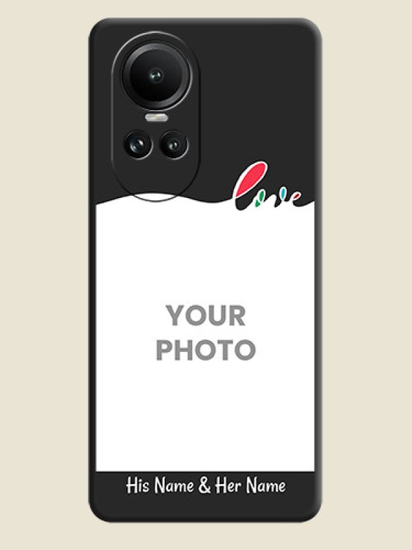 Custom Fall in Love Pattern with Picture - Photo on Space Black Soft Matte Mobile Case - Reno 10 Pro 5G - alternate view