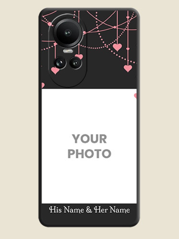 Custom Pink Love Hangings with Text on Space Black Custom Soft Matte Back Cover - Reno 10 Pro 5G - alternate view