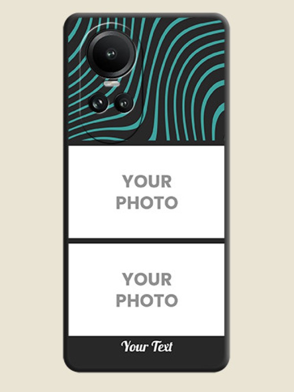 Custom Wave Pattern with 2 Image Holder on Space Black Personalized Soft Matte Phone Covers - Reno 10 Pro 5G - alternate view
