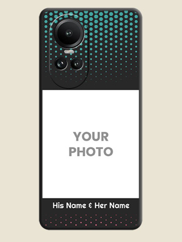 Custom Faded Dots with Grunge Photo Frame and Text on Space Black Custom Soft Matte Phone Cases - Reno 10 Pro 5G - alternate view