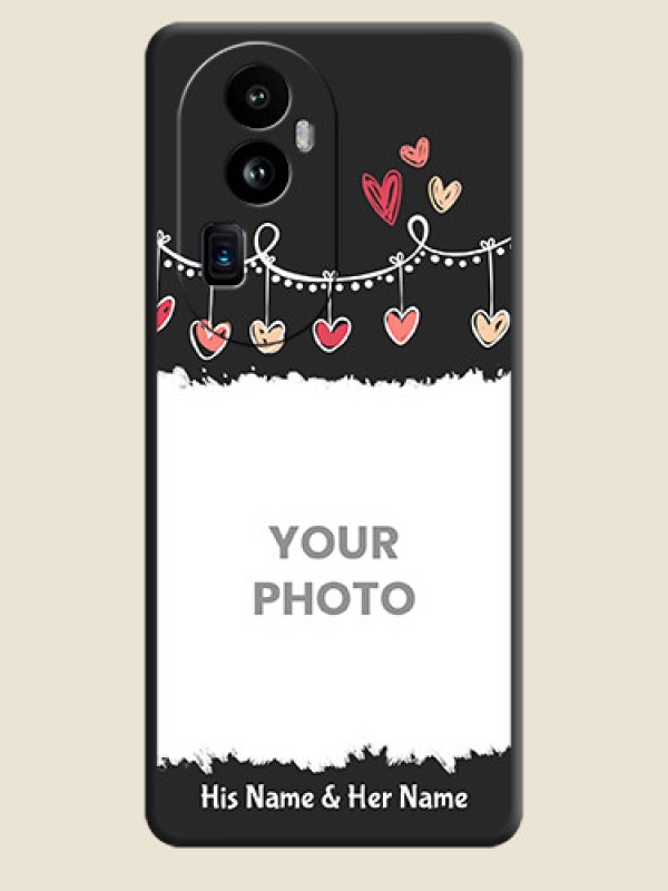 Custom Pink Love Hangings with Name on Space Black Custom Soft Matte Phone Cases - Reno 10 Pro Plus 5G - alternate view