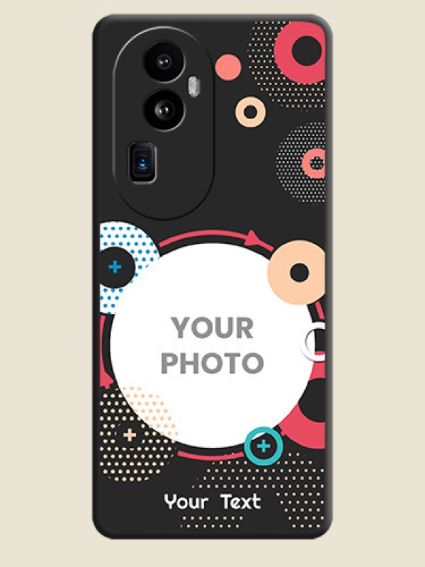 Custom Multicoloured Round Image on Personalised Space Black Soft Matte Cases - Reno 10 Pro Plus 5G - alternate view