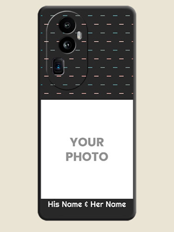 Custom Line Pattern Design with Text on Space Black Custom Soft Matte Phone Back Cover - Reno 10 Pro Plus 5G - alternate view