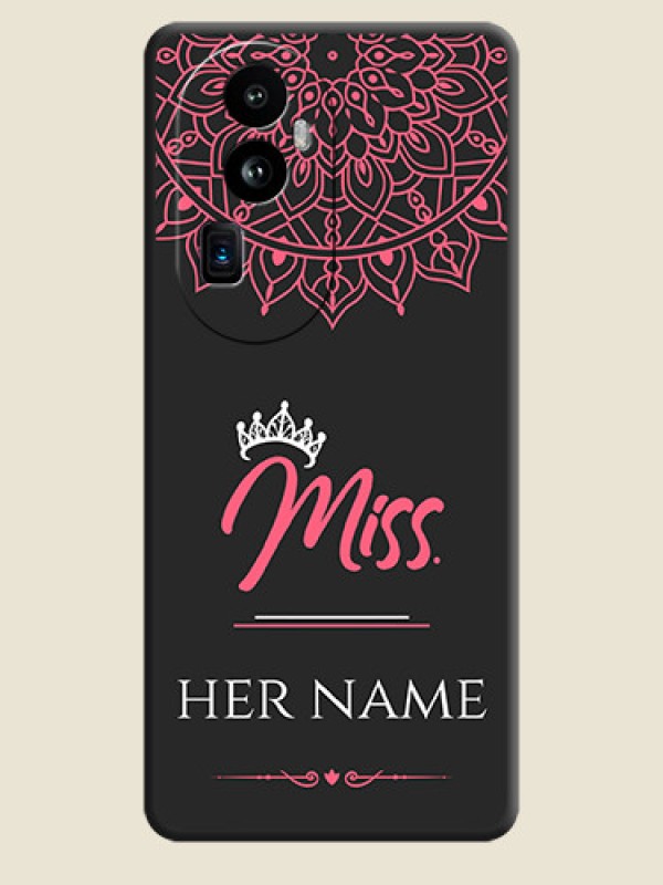 Custom Mrs Name with Floral Design on Space Black Personalized Soft Matte Phone Covers - Reno 10 Pro Plus 5G - alternate view